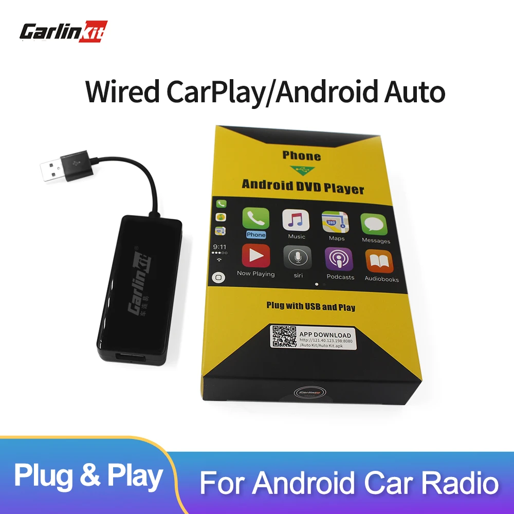 

Carlinkit Wired Carplay USB Android Auto Dongle Apple CarPlay For Android Screen Plug and play Navigation Player Box mirrorlink