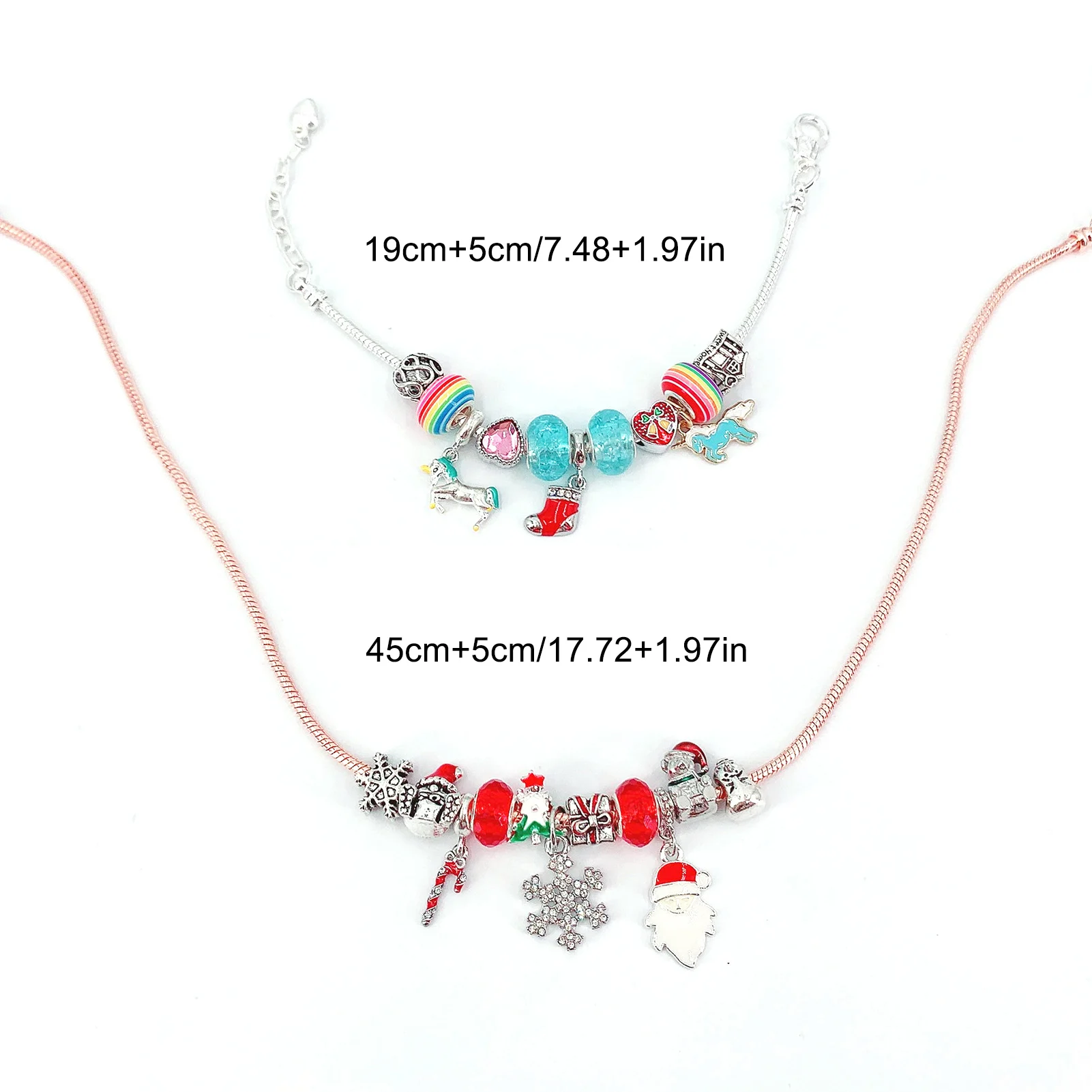 Advent Calendar Kids Christmas 24 Days Countdown Calendar Toys Christmas Charm DIY Bracelet Necklace Making Kit For Girls J