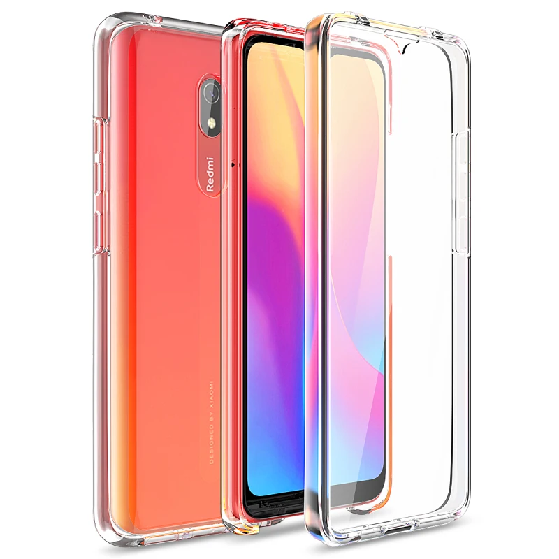 

Clear Hard Case for Redmi Note 8 Pro 8 8A Case 3 in 1 Soft TPU Transparent case for Redmi 8A cover Capa