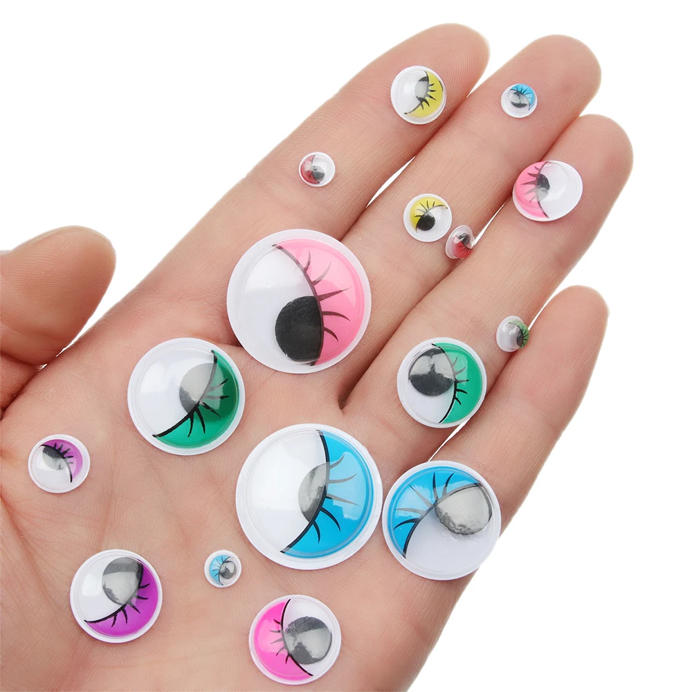 100 ชิ้น/ถุง 3D ตุ๊กตาตาพลาสติก Wiggling Moving Eyes ตุ๊กตา DIY อุปกรณ์