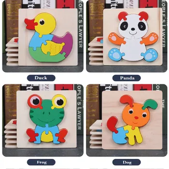 

Infants 1-2-3-4-5-6 1 years old baby Wooden stereoscopic Early education Intelligence Boy and girl chil dJigsaw puzzle toy