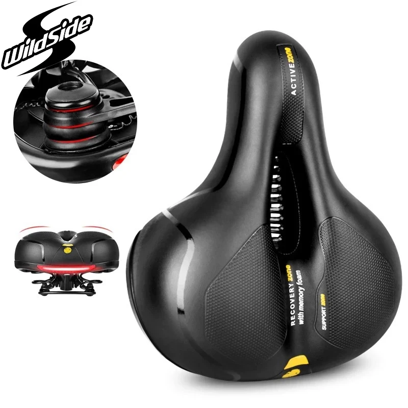 

Bicycle Saddle Memory Sponge Road MTB Bike Hollow Breathable Absorption Rainproof Big Bum Soft Comfort Cushion Cycling Part Seat