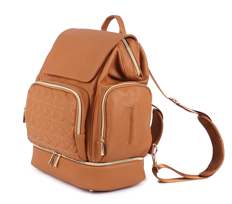 Trendy Fashion Mommy Leather Baby Diaper Backpack Bags