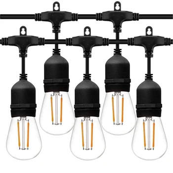

IP65 15M Commercial Grade LED String Lights S14 LED Retro Edison Filament Bulb EU 220V /US110V Wedding Holiday Lighting Garland