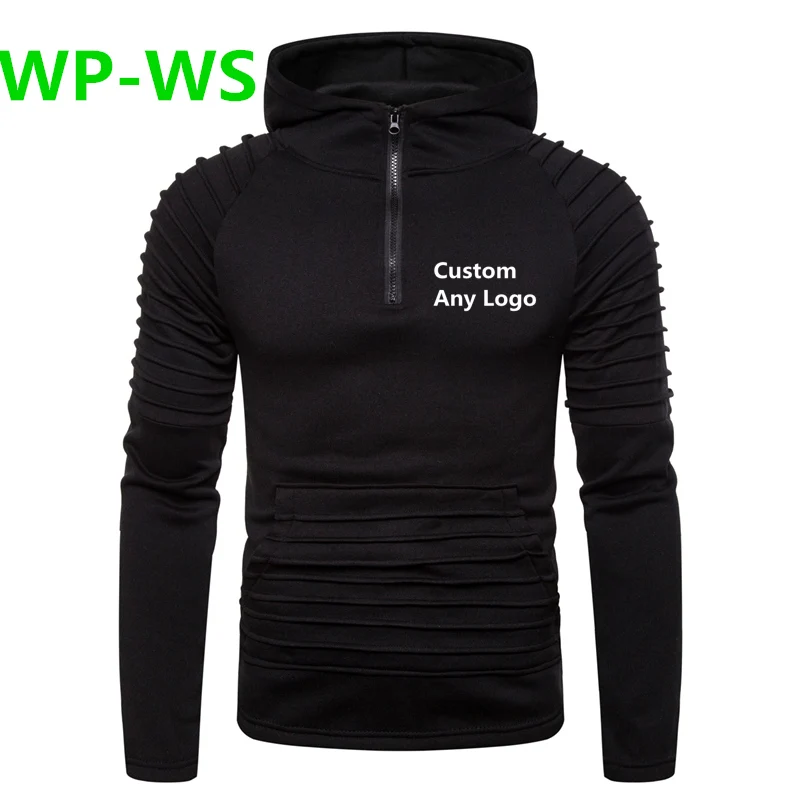 WP-WS для мужчин приталенные худи Брендовые мужские свободные Индивидуальные складные украшения толстовки мужские на молнии Лоскутные мужские Harajuku толстовки