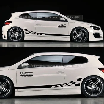 

Car Styling 1Sets WRC Style Grid Flag Decoration car Whole Body Decor Carve Hollow Out Stickers for All Cars Suv