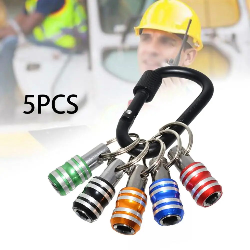 

5pcs 1/4'' Screwdriver Socket Bit Hex Shank Bits Quick Release Easy Change Keychain Holder Extension Bar Drill Screw Adaptor