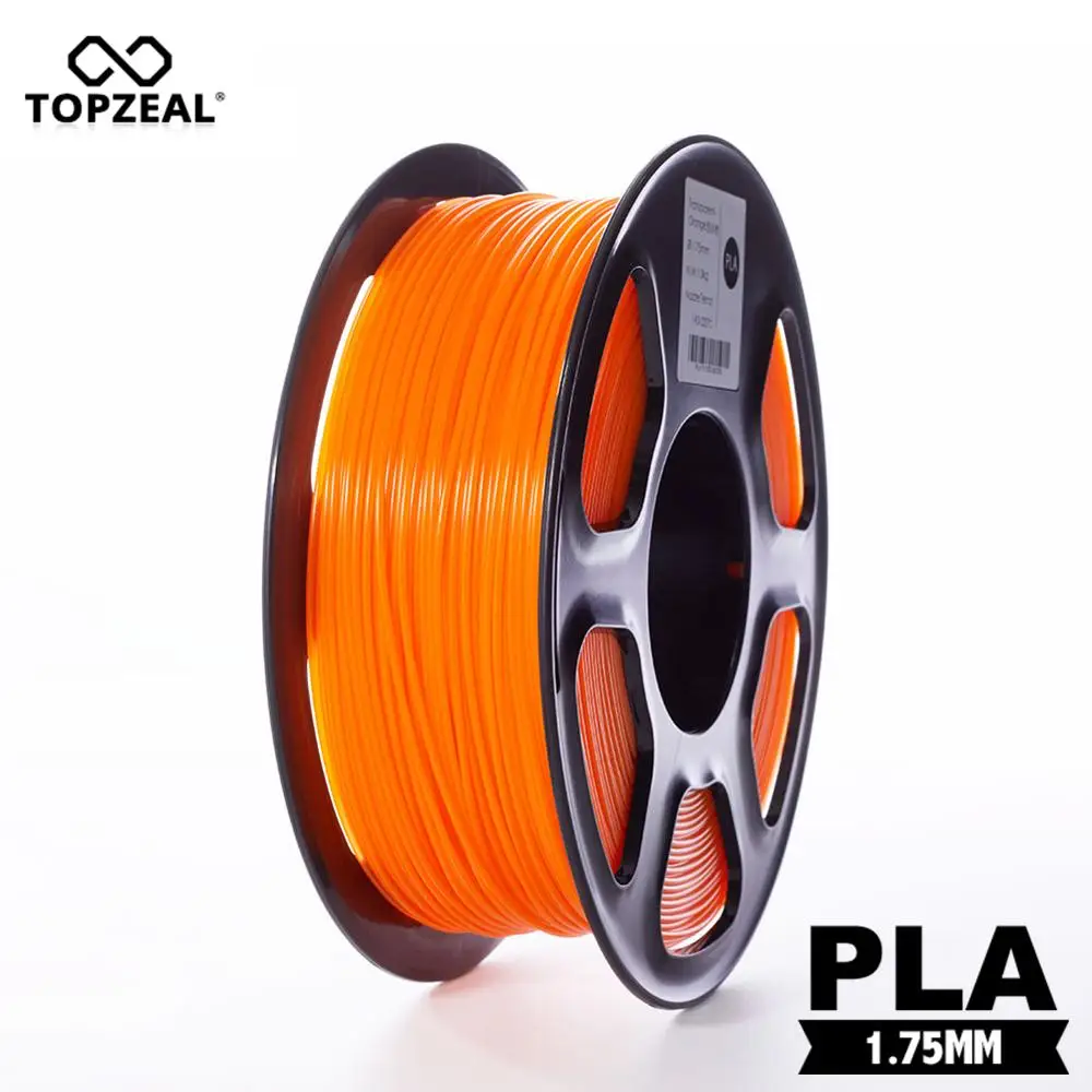 

TOPZEAL Clear PLA Transparent Orange Color 3D Filament Plastic 1.75mm 1KG Dimensional Accuracy +/- 0.02mm for 3D Printer