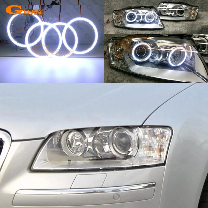 

For Audi A8 S8 2004 2005 2006 2007 2008 2009 Excellent Ultra bright illumination COB led angel eyes halo rings