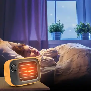 

Retro PTC Ceramic Heating Electric Wall Heater Warmer Adjustable Thermostat Desktop Heater Heating Stove EU/US Plug