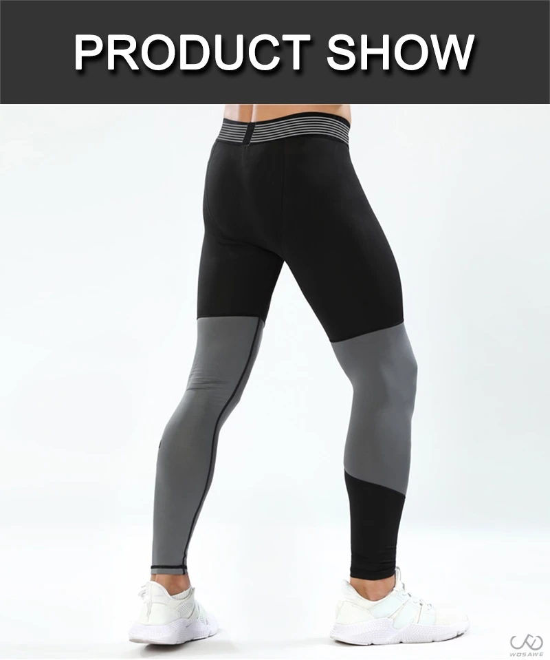 WOSAWE Running Compression Pants Tights Men Sports Leggings Fitness Sportswear Long Trousers Gym Training Pants Skinny Leggins