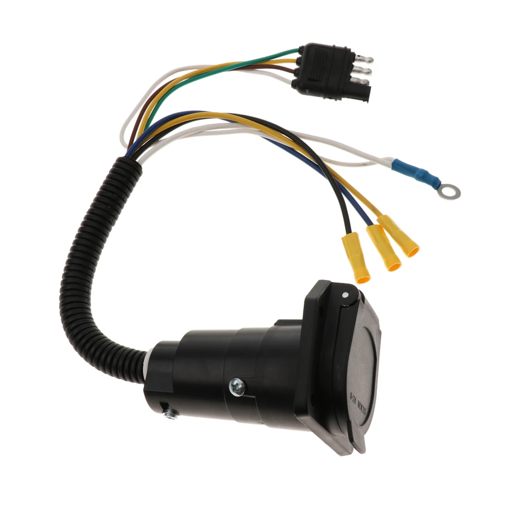 MagiDeal 4 Pin до 7 Pin Автомобильный RV грузовик прицеп адаптер штепсель-переходник