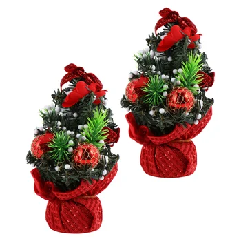 

2Pcs Christmas Tree Decorative Christmas Tree Mini Xmas Tree Decor Tree