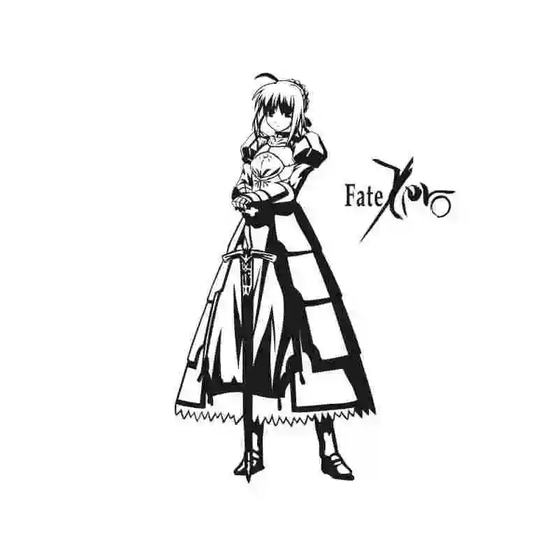 Pegatina Fate/stay Night Sticker Anime Cartoon SABER Car Decal Sticker Vinyl Wall Stickers  Decor Home Decoration