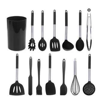 

36Pcs/Set Kitchen Cooking Utensil Set Silicon Stainless Steel Spatula Set Spoon Rest S Hooks Measuring Spoon Egg White Separator