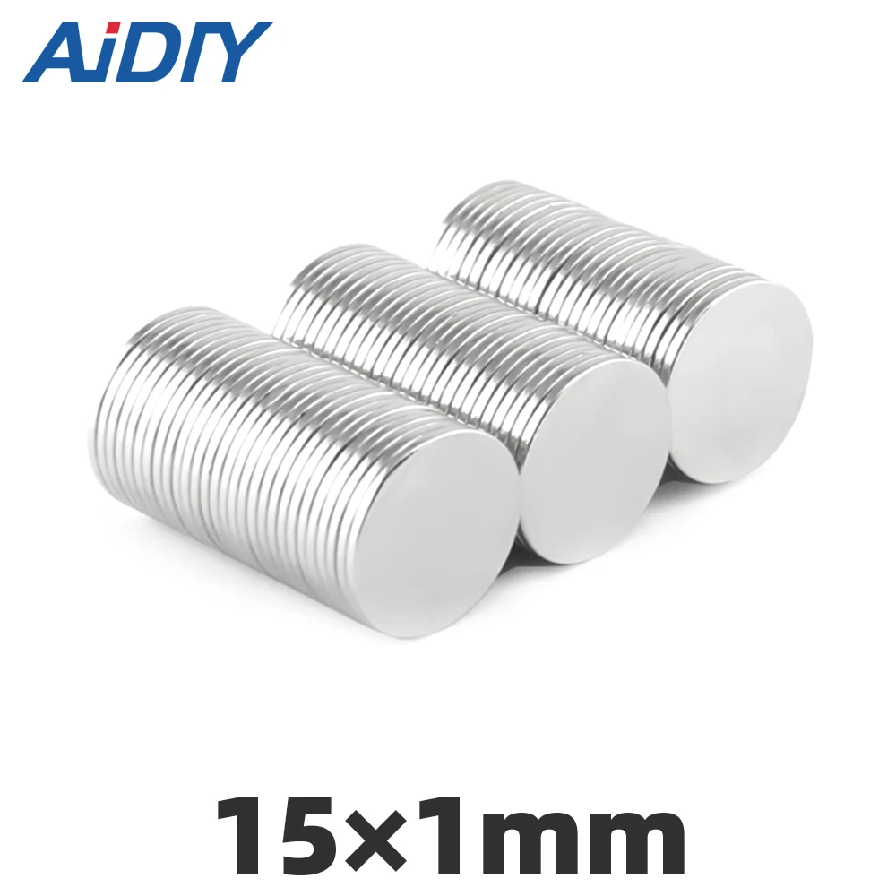 

AI DIY 20/50/100 Pcs 15x1mm Small Round Neodymium Disc Magnets Diameter Super Strong Rare Earth magnet Wholesale 15*1mm