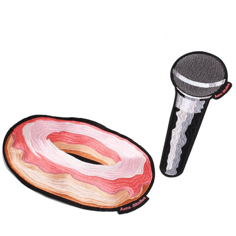 Высококачественные вышитые пончики микрофонный патч железная картина с