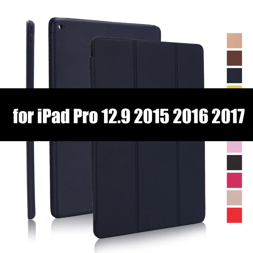 Чехол для iPad Pro 12,9 Smart Cover для iPad Pro 12 чехол с магнитной застежкой из искусственной кожи для iPad 12,9 - Цвет: Dark Blue-1