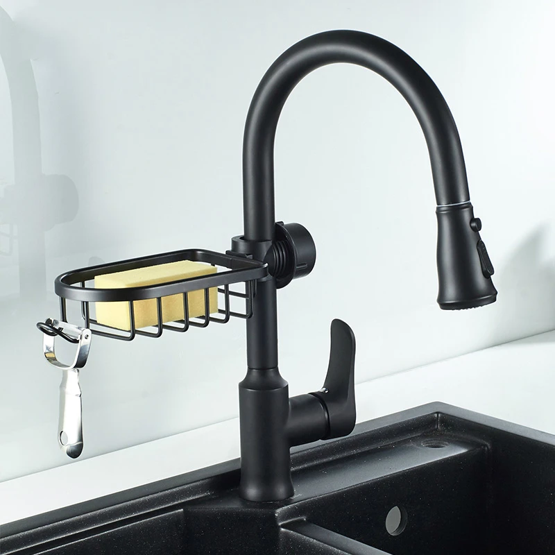 Telescopic Sink Shelf Soap Sponge Drain Rack Storage Basket Faucet Holder Adjustable Bathroom Holder Sink For Home Kitchen