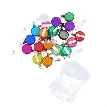 

20 PCS Decorative Retractable Badge Reels and 20 PCS Badge Pouch Case for Nurse