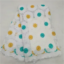 Швейцарская вуаль кружева в швейцарском стиле высокого качества tissu Африканский хлопок сухое кружево последняя ткань из Дубая нигерийское кружево для женщин 5 ярдов