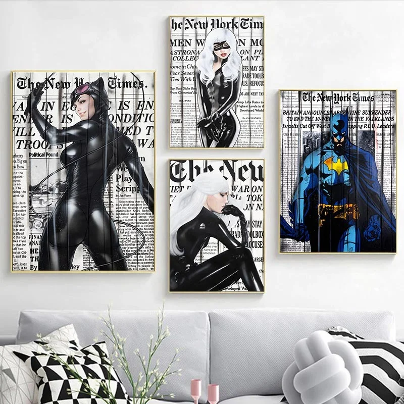 Quadro Su Tela Marvel Movie Super Hero Comics Super Hero Es Contro Villains Poster Stampa Hd Wall Art Anime Pictures Living Room