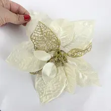 1 шт., искусственные цветы для рождественского декора, блестящие искусственные цветы, сделай сам, для дома, Рождества, Нового года, украшения, цветок, свадьба