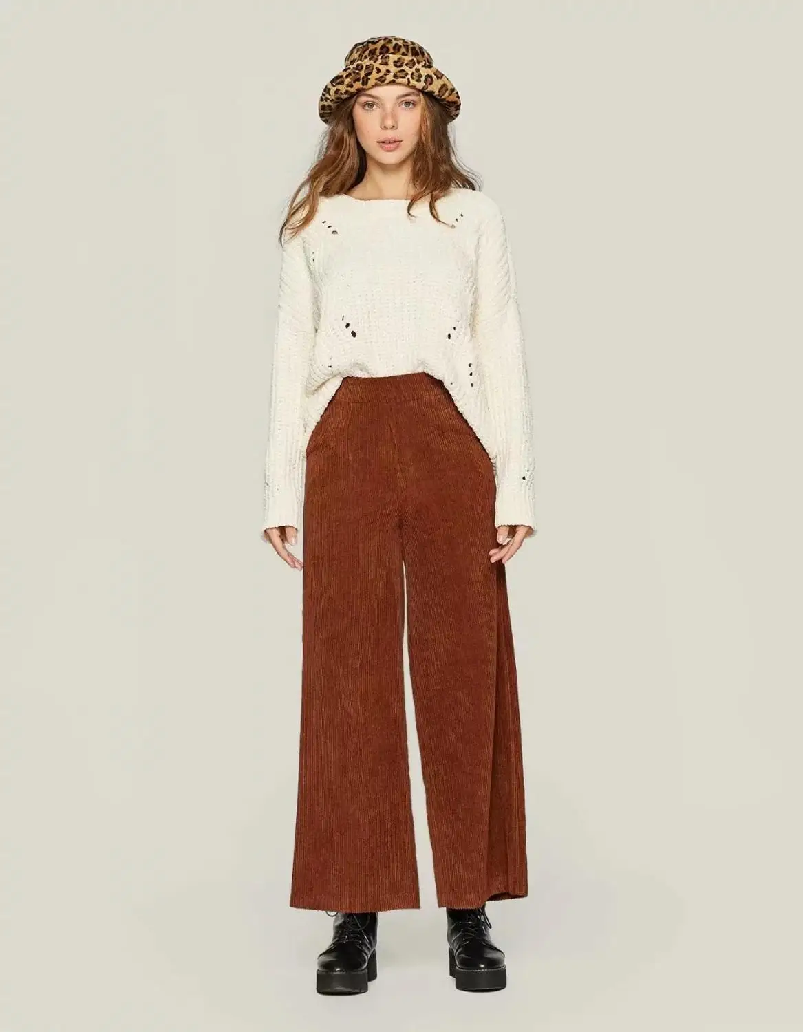 Withered england style high street vintage hole chenille loose winter sweaters women pull femme sweaters women pullovers tops