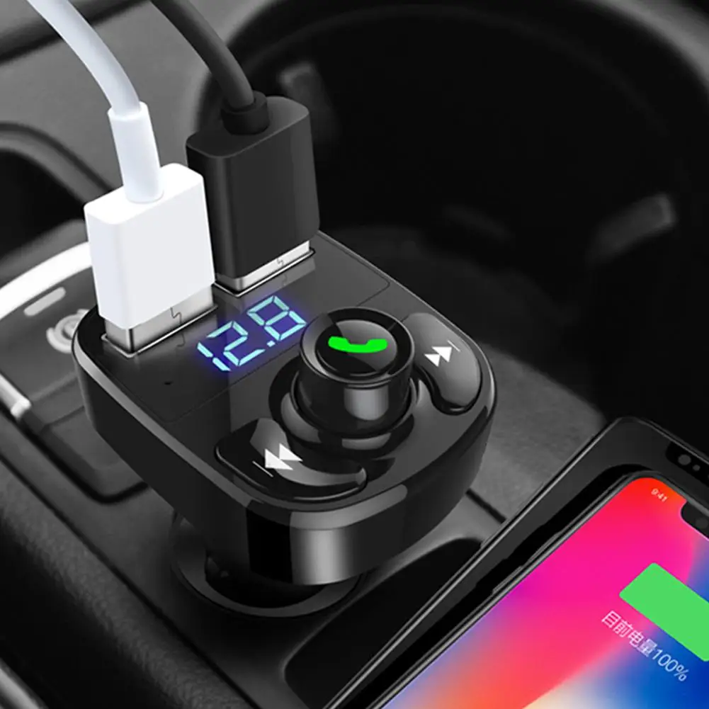 Автомобильное зарядное устройство MP3-плеер Dual USB зарядное устройство Bluetooth Hands-free Телефонные звонки автомобильные аксессуары
