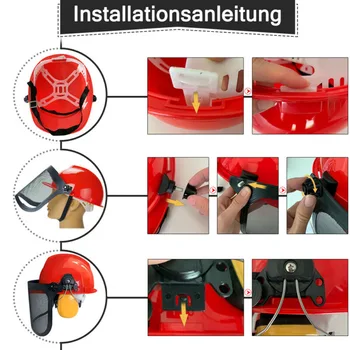 

Safety Helmet Earmuffs Face Shield Cover Protection For Gardening Forest Work Durable And Practical To Use