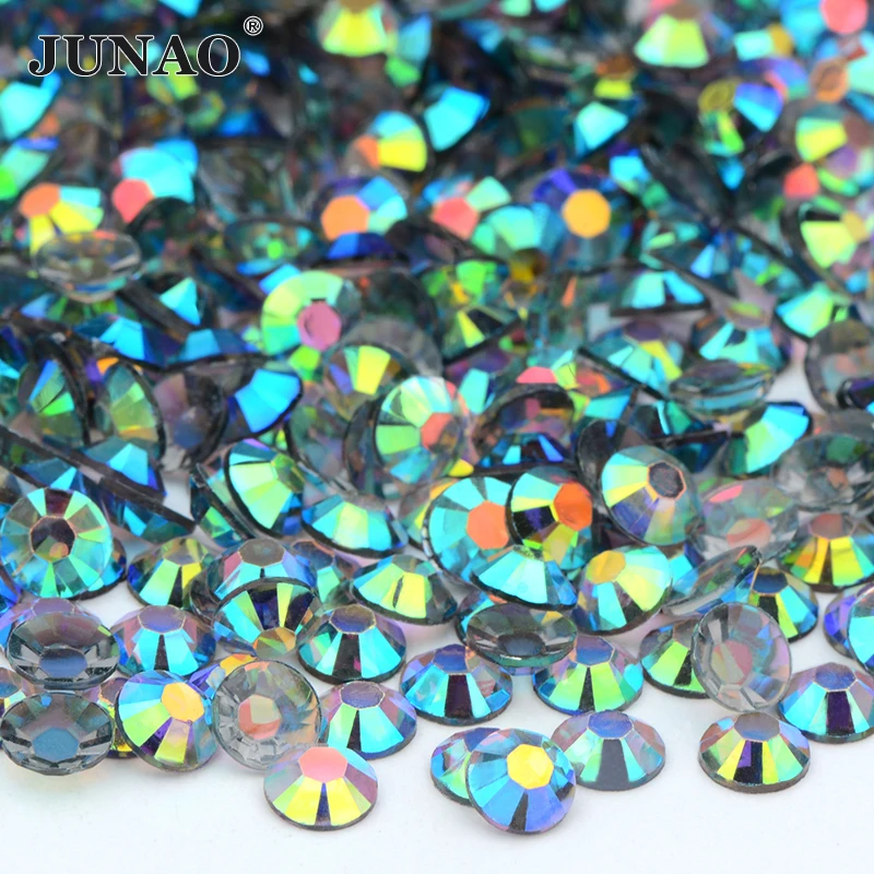 50000pcs Black Rhinestones Iridescent Nonhot Fix Resin Jelly Rhinestones  2mm 3mm 4mm 5mm 6mm for Tumblers 