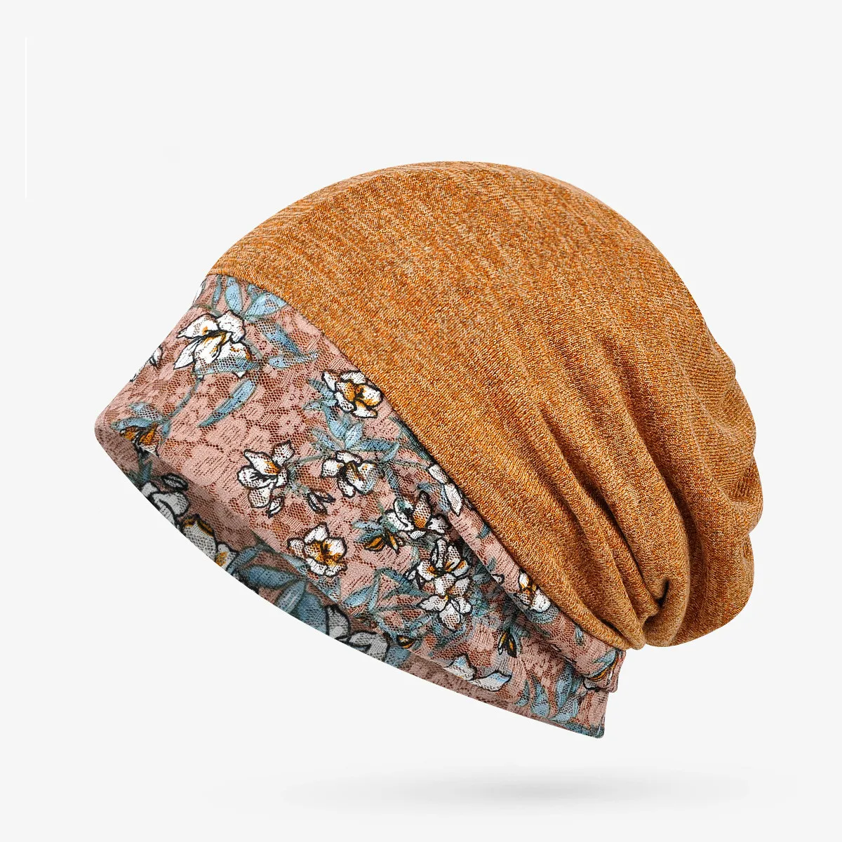 cokk turban hat female lace flower beanie bonnet hats for women