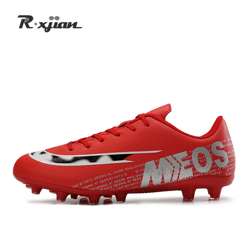 

Unisex Soccer Shoes Long Spikes Ankle Football Boots FG Outdoor Grass Cleats Football Shoes chuteira futebo Men EU Size 32-44