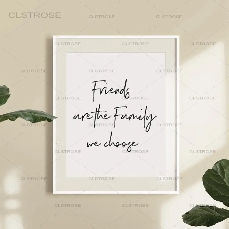 Лучшие друзья подарков черный белый цвет холст картины Семья мы выбираем с