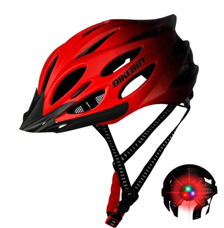 red with light Велосипедный шлем с интегрированным литьем casco bicicleta hombre для мужчин и женщин, шлем для горной дороги, велосипедное снаряжение, шлем - Цвет: red with light