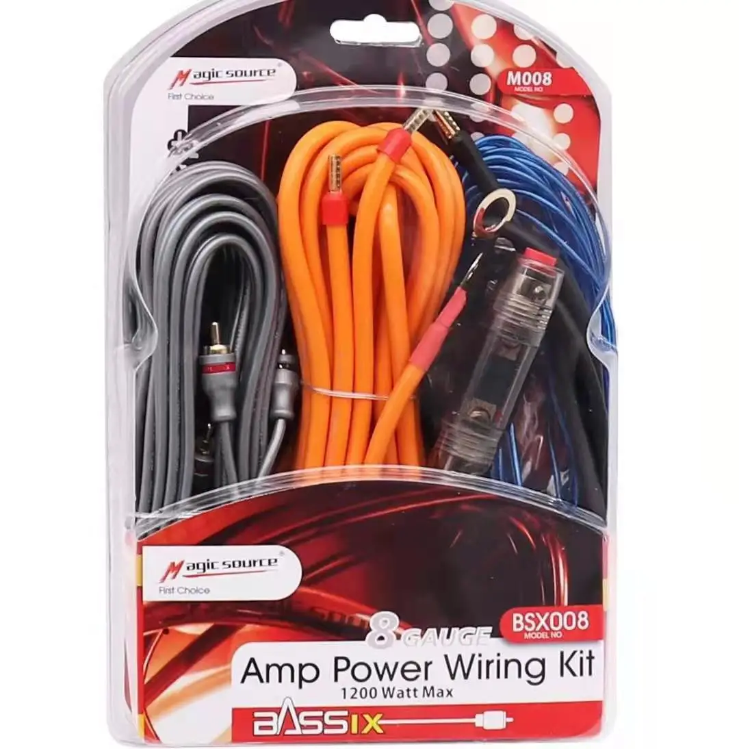 Fever Car Audio Modified Pure Copper Amplifier Speaker Audio Signal Cable Wire Subwoofer Amplifier Set Line No. 8 Lazy Set Line