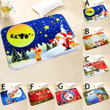 Толстый фланелевый коврик с рождественским принтом, домашний коврик для ванной, коврик для спальни, ковер для кухни, дверной коврик, коврик для двери с принтом