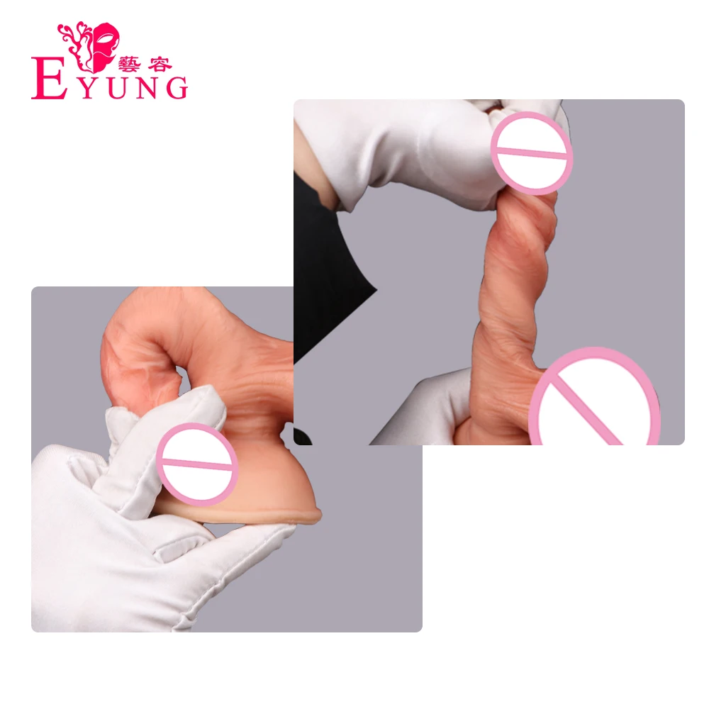 Силиконовый мягкий фаллоимитатор на присоске реалистичный пенис большой член