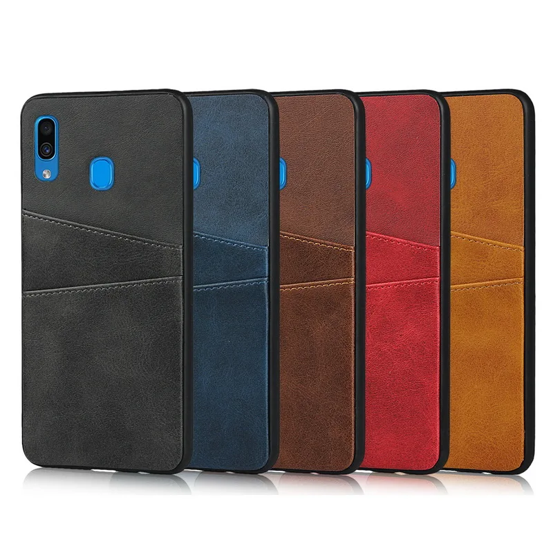 

For Samsung Galaxy S10E S10 S9 Plus A20E Card Slots Pocket Back Cover For Samsung A50 A70 A30 A40 Leather Card Holder Slim Case