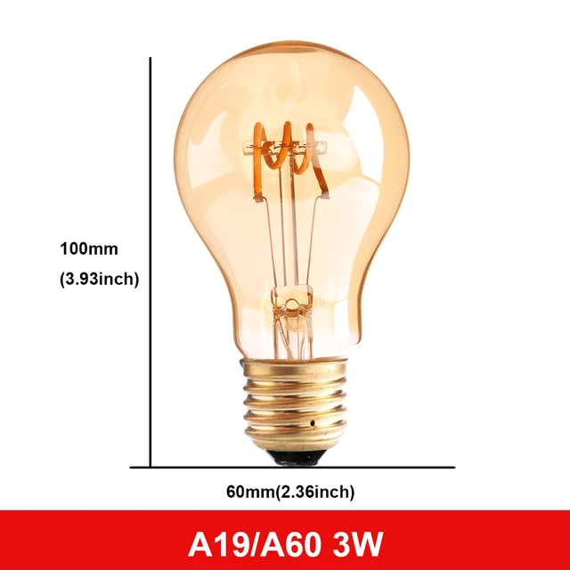 HUSTUNG Ampoule LED E27 Vintage, Ampoule E27 Vintage Dimmable 4W