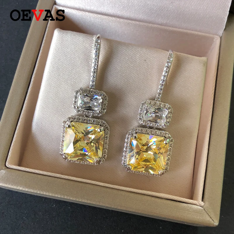 Женские серьги с кисточками OEVAS модные роскошные сверкающие подвески кубическим