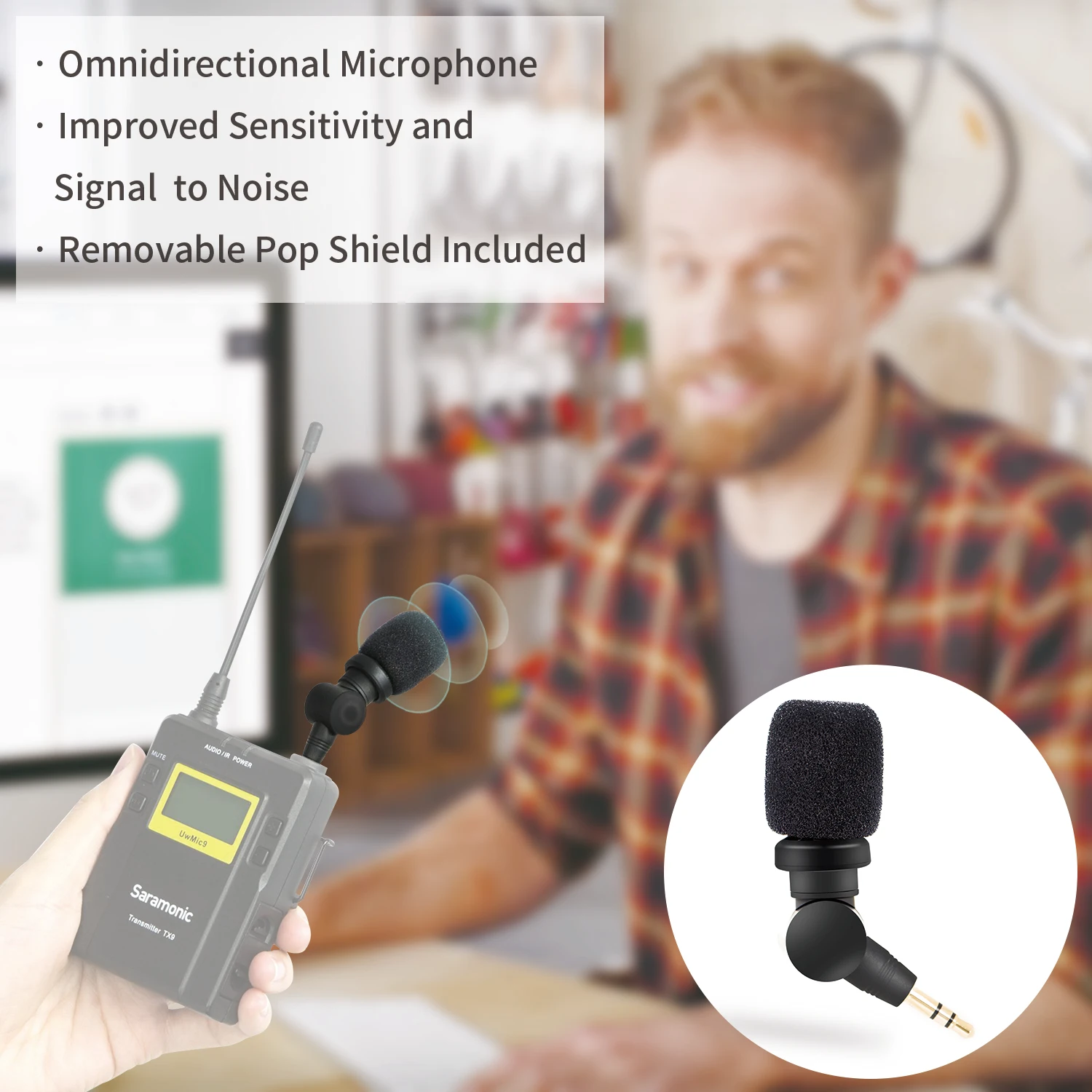 Микрофон Saramonic 3 5 мм TRS для DSLR камер видеокамер CaMixer SmartMixer LavMic SmartRig +