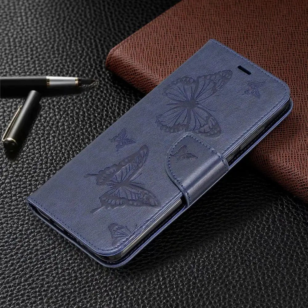blue Чехол-книжка с откидной кожаный чехол для samsung s9 s10 s10e Примечание 10 A10S A20S A30S A50S A50 A10E A20E A10 A20 A30 A40 A50 a70 j6 чехол-портмоне - Цвет: blue