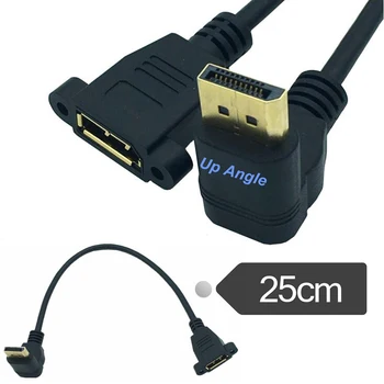 

90 Degree Angle DisplayPort To Display Port Male to Female Extension Cable for PC HD tv Projectors laptop DP To DP Cable