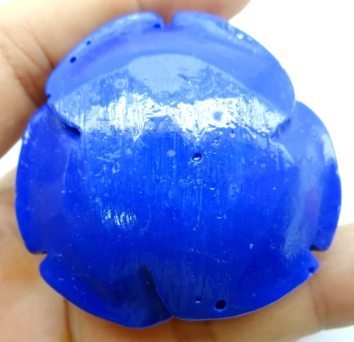 Китайский органический Cinnabar натуральный кристалл кварца резной голубой цветок кулон для diy для изготовления украшений ожерелья аксессуары 6 шт