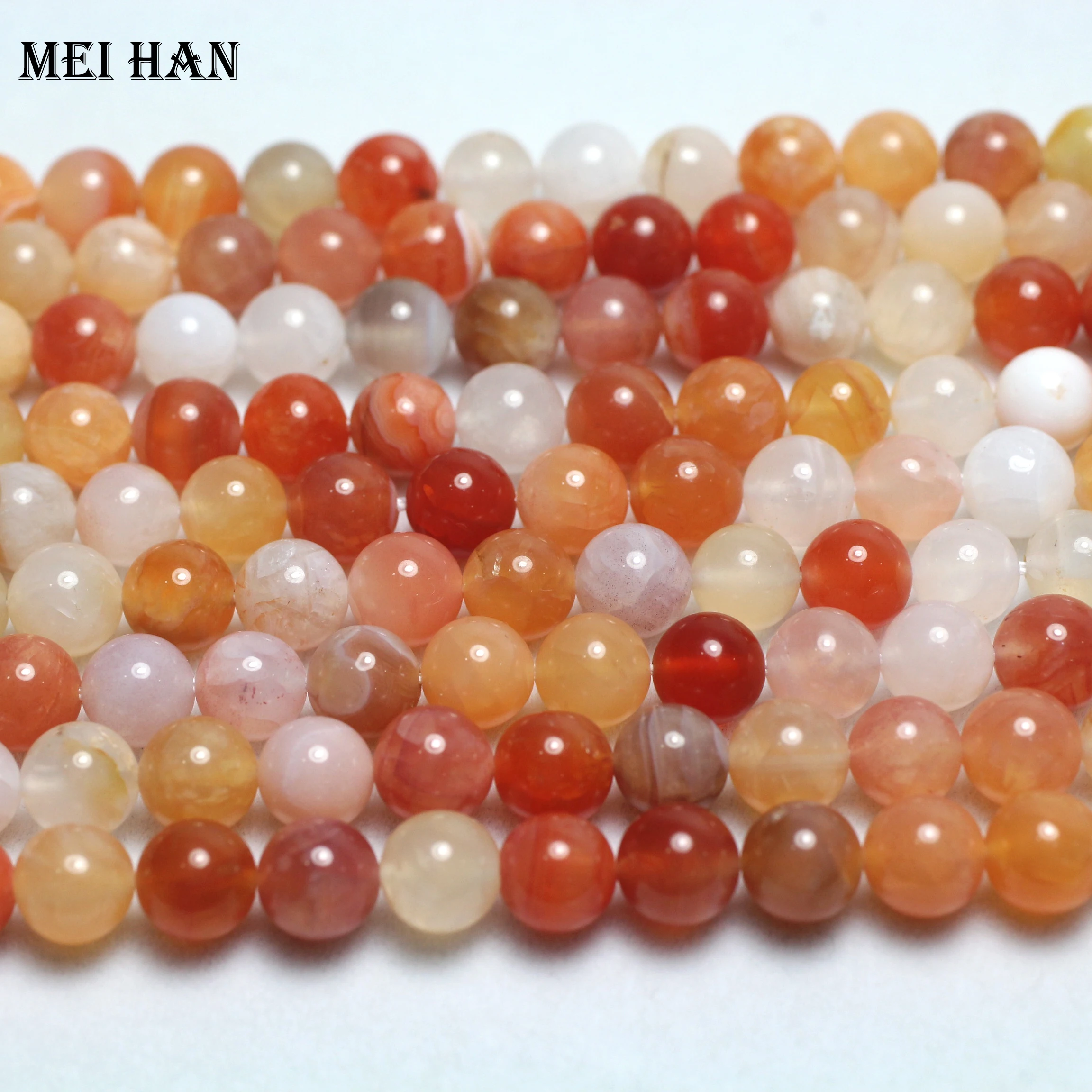 Meihan(2 нити/набор) натуральный 8 мм розовый сердолик круглые бусины DIY полудрагоценный камень