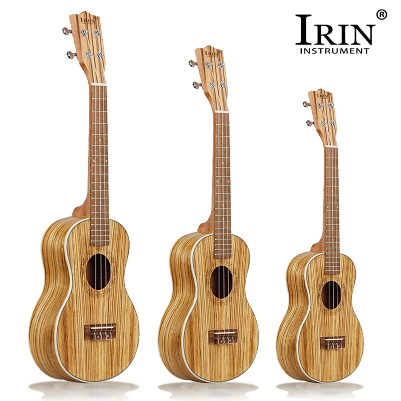 

IRIN Zebra Wood Ukulele 21/24/26 Inch Small Acoustic Guitar With String Bag Capo Strap Accessories Set 4 Strings Ukelele