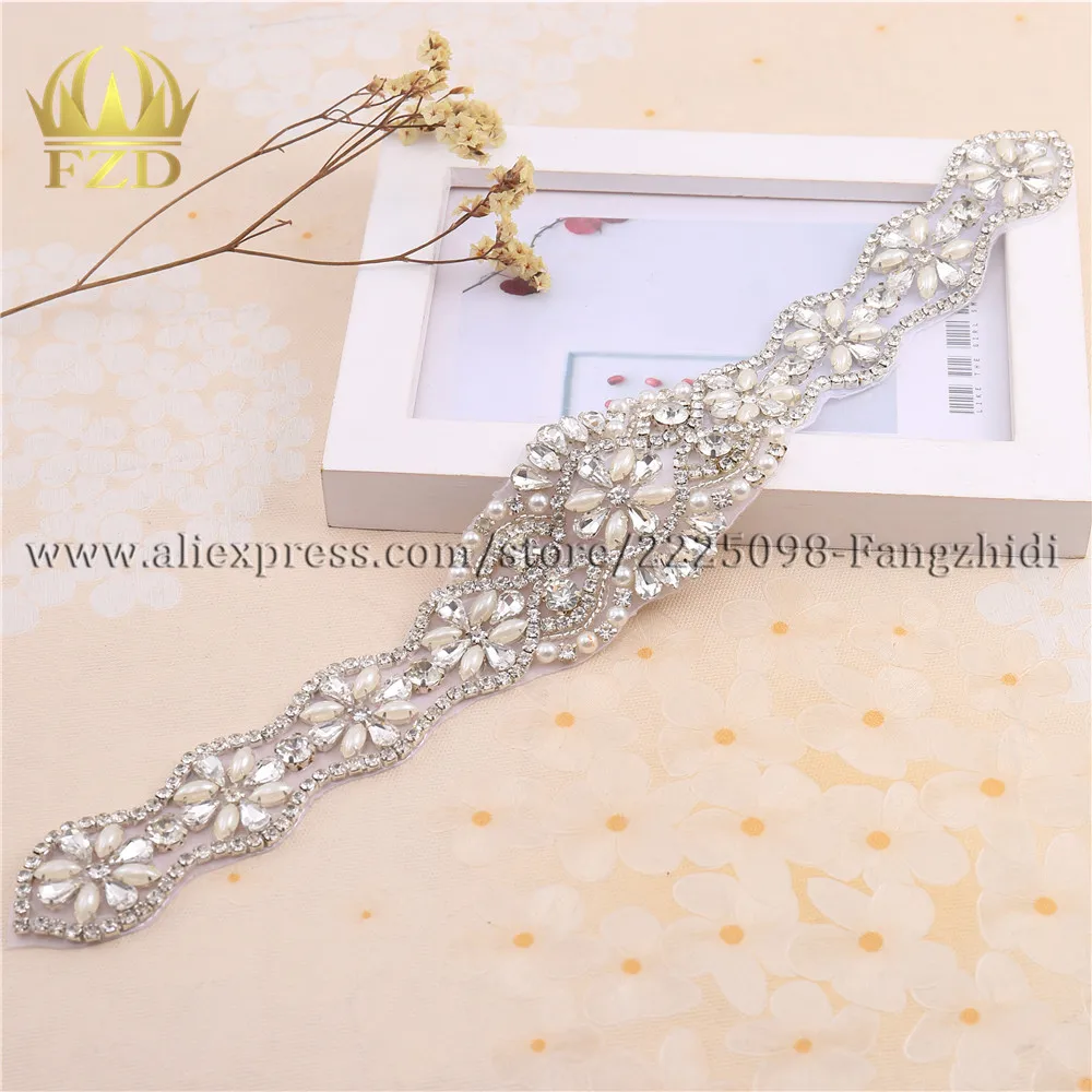 

FZD 10 pieces Handicraft DIY Beaded Sew On Hot Fix Iron On Sliver Crystal Rhinestones Applique for Wedding DIY Bridal Garters