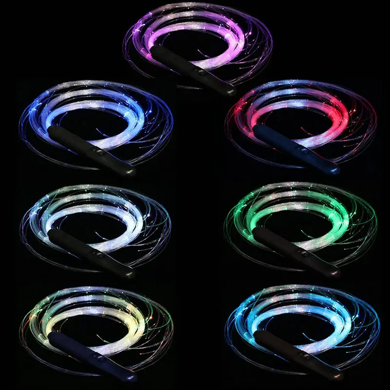 LED Whip, Glowing Whips with 4 Lighting Modes & 7 Colors, 360