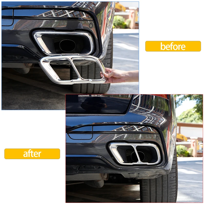 Stainless Steel Car Tail Muffler Exhaust Pipe Output Cover For BMW X5 G05 X6 G06 X7 G07